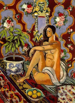  Matisse Werke - Dekorative Figur auf einem ornamentalen Boden abstrakten Fauvismus Henri Matisse